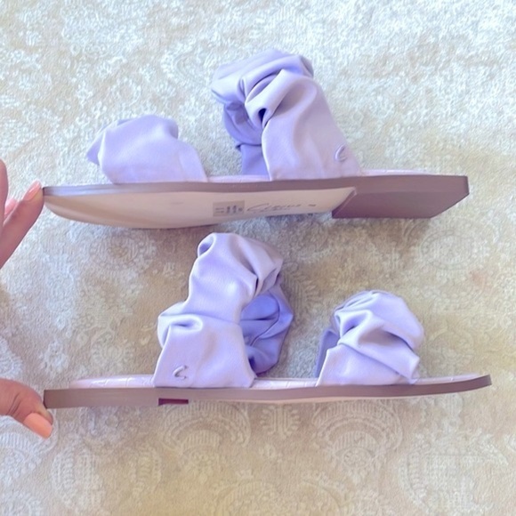 Brand New Circus by Sam Edelman Iggy Ruched Slide Sandals Ruffles Light Purple - Picture 3 of 12